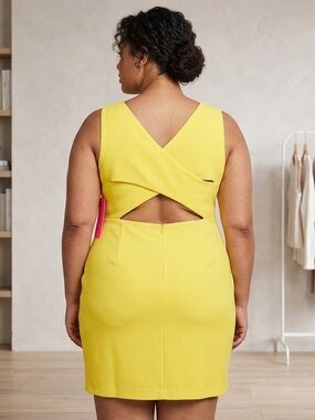 Betsey Johnson Vibrant Yellow Back Cut Out Dress